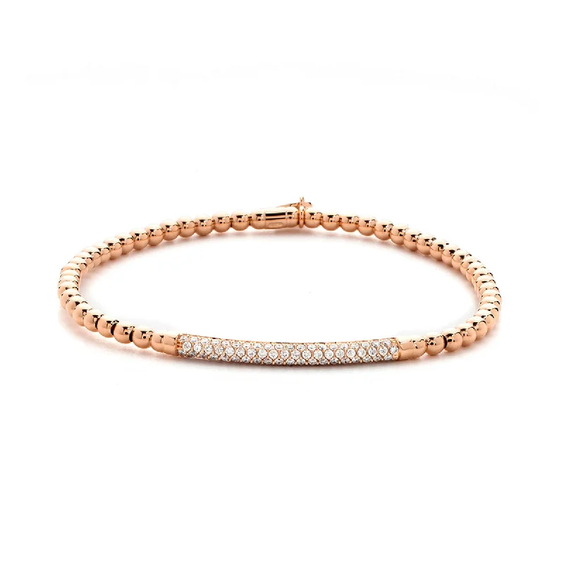 Trendy Gold-Plated Bracelets For Budget Glam-Tresore Stretch Bracelet with Diamond Bar