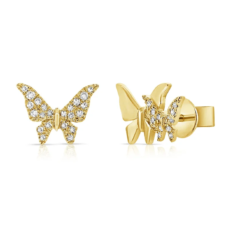 Simple Earrings For Minimalist Style-Diamond Butterfly Trendy Stud