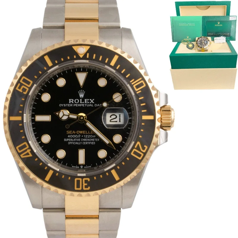 Unique Customized Watches For Personalized Fashion-2024 Rolex Sea-Dweller 2-Tone 18k Stainless 43mm Black Watch 126603 BOX + PAPERS