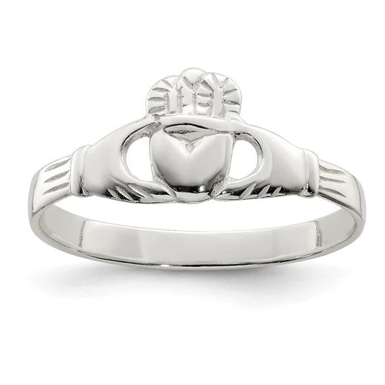 Personalized Engagement Rings For Custom Proposals-Small Sterling Silver Claddagh Ring