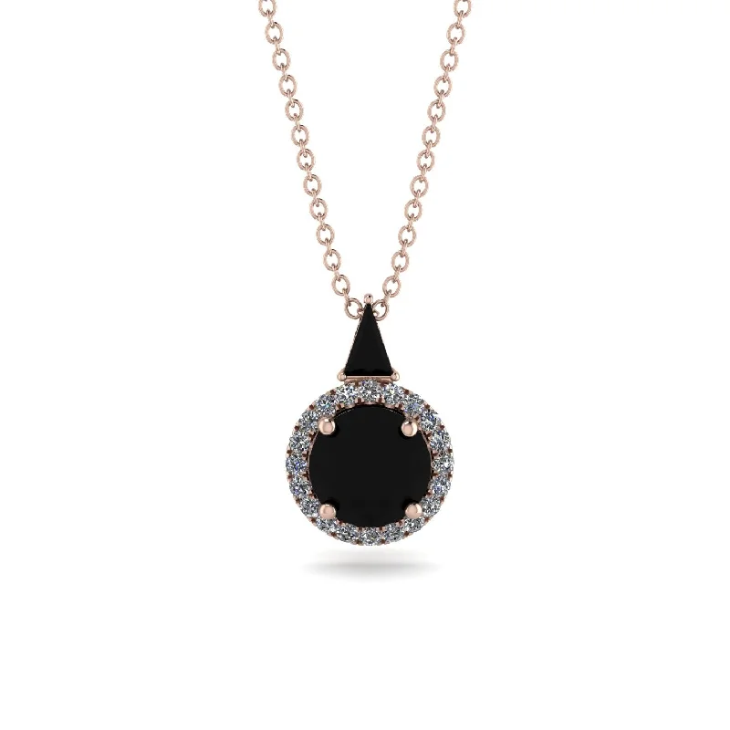 Hidden Halo Black Diamond Necklace - Joanna No. 8