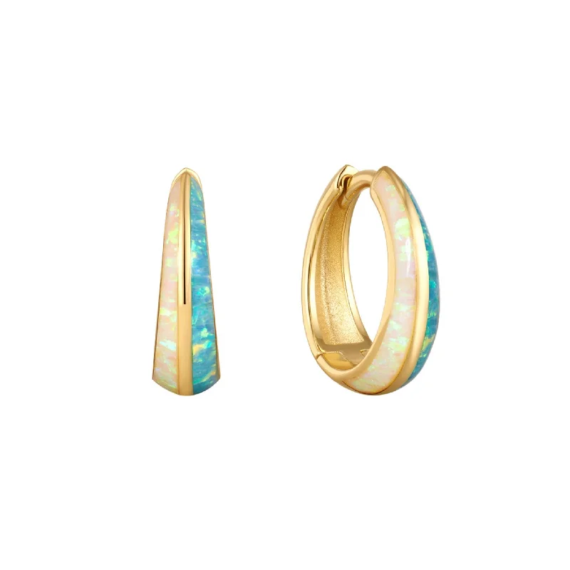 Chic Earrings For Office Wear-Grande Blue Ombre Deux Huggies