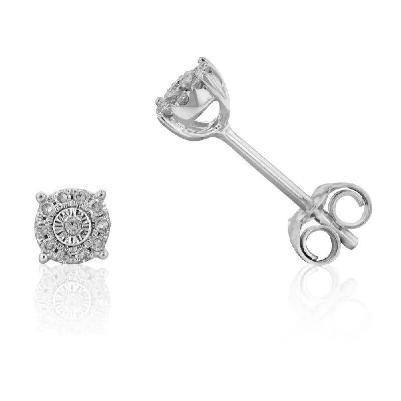 Bohemian Earrings For Free-Spirited Fashion-9ct White Gold Sublime Diamond Stud Earrings