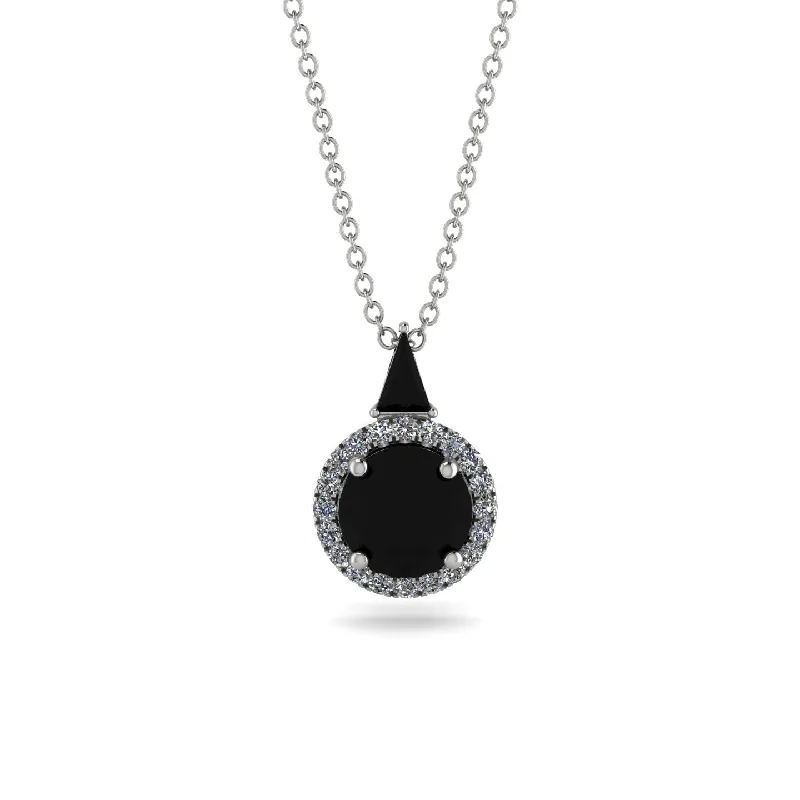 Hidden Halo Black Diamond Necklace - Joanna No. 9