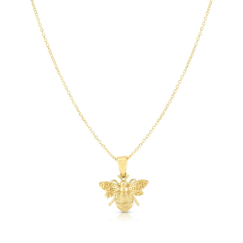 14K Gold Bumblebee Necklace