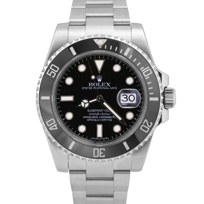 Classic Watch Sets For Luxury Fashion-MINT PAPERS Rolex Submariner Date Steel Steel BLACK Ceramic 40mm 116610 LN BOX