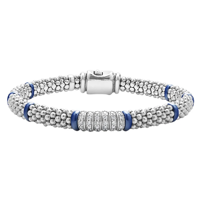 Simple Adjustable Chain Bracelets For Everyday Wear-Six Station Diamond Caviar Bracelet