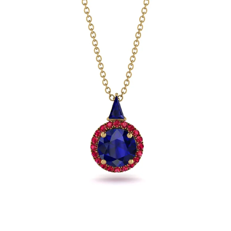 Hidden Halo Sapphire Necklace - Joanna No. 58