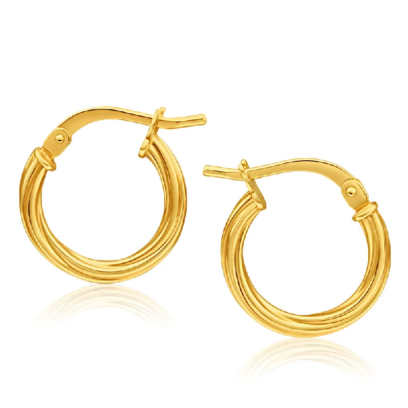 Affordable Earrings For Budget-Friendly Style-9ct Yellow Gold Silver Filled Twist Hoop Earrings