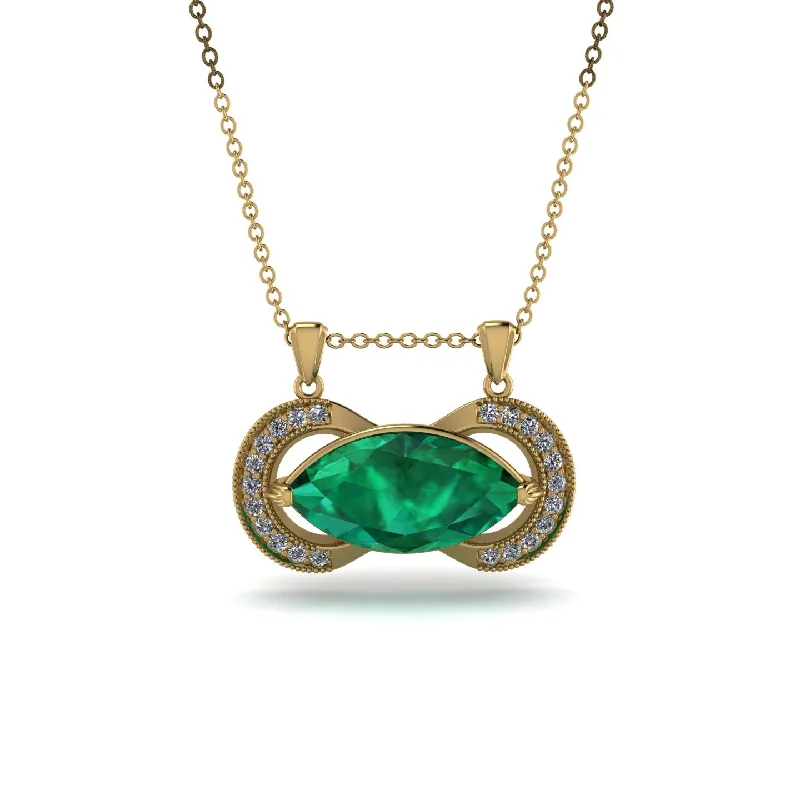 Marquise Vintage Emerald Necklace - Marley No. 4