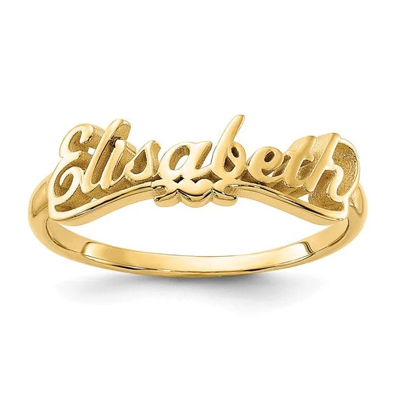 Custom Name Rings For Personalized Fashion-Sterling Silver or Solid Gold Underlined Name with Heart Ring