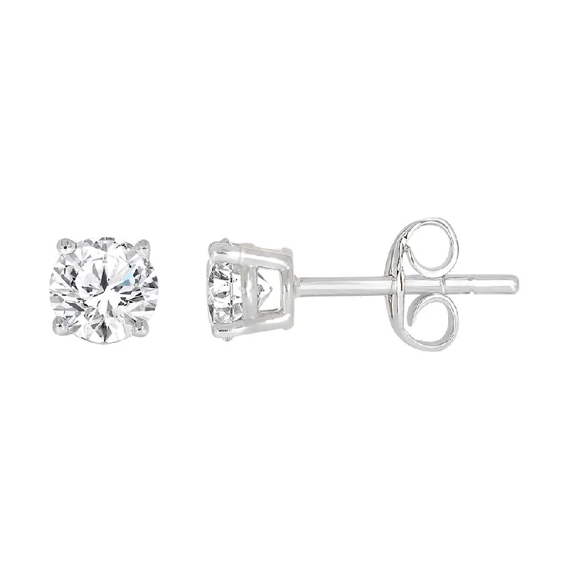 Handcrafted Earrings For Personalized Gifts-9ct White Gold 1/2 Carat Diamond Stud Earrings