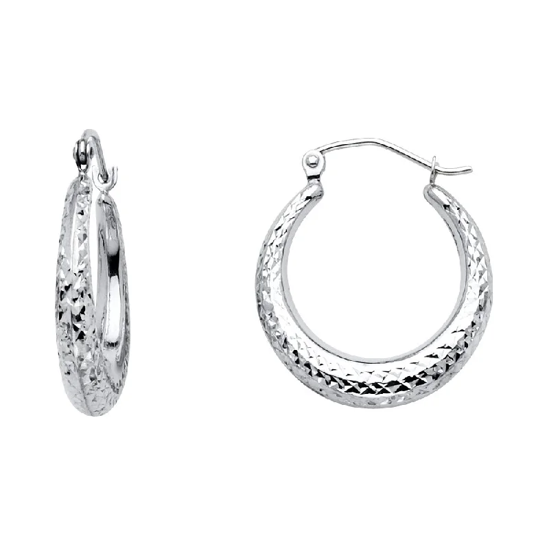 Affordable Silver Earrings For Daily Style-14KW 4mm DC Hoop Earrings