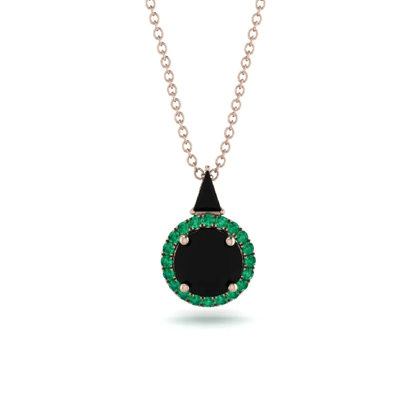 Hidden Halo Black Diamond Necklace - Joanna No. 23