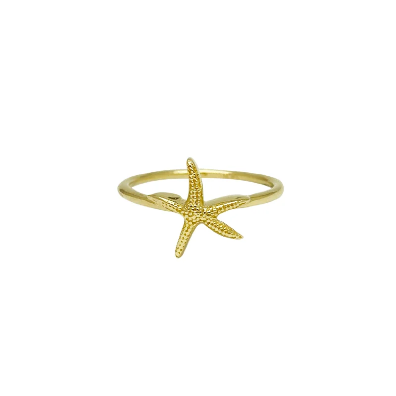 Beautiful Gemstone Rings For Everyday Glam-Sea-Star Ring (14K)