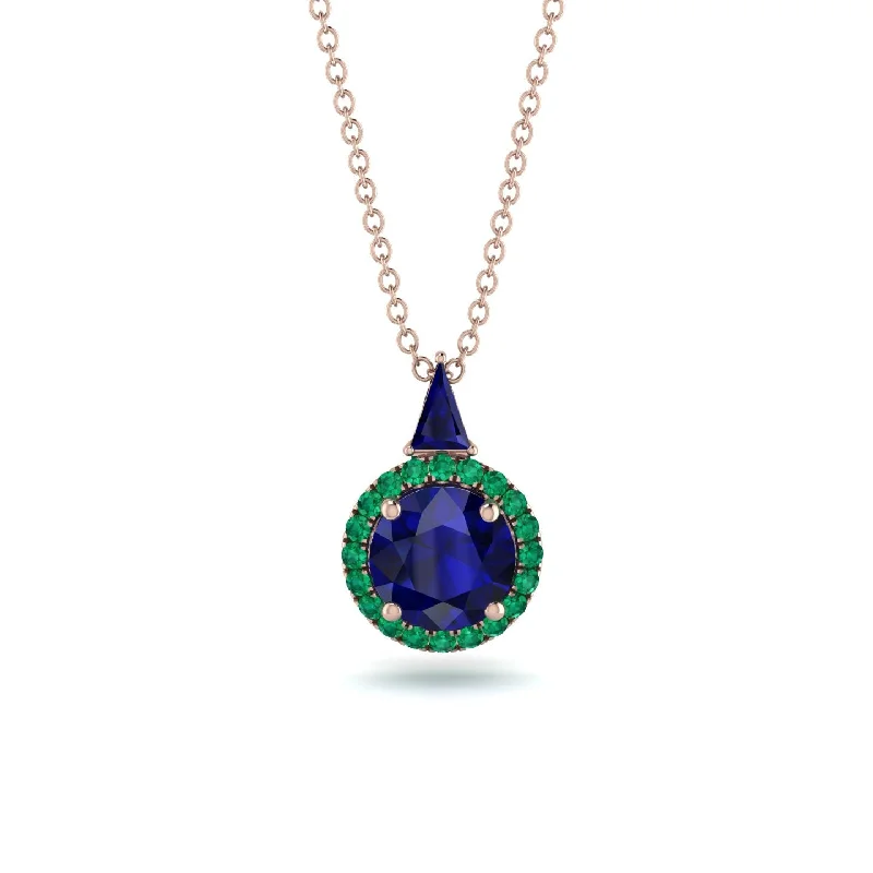 Hidden Halo Sapphire Necklace - Joanna No. 29