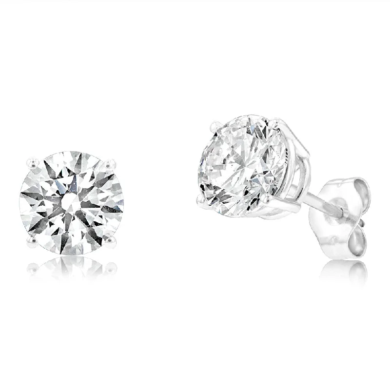 Designer Earrings For Luxury Lovers-Luminesce Lab Grown Diamond 2 Carat Solitaire Stud Earrings in 14ct White Gold