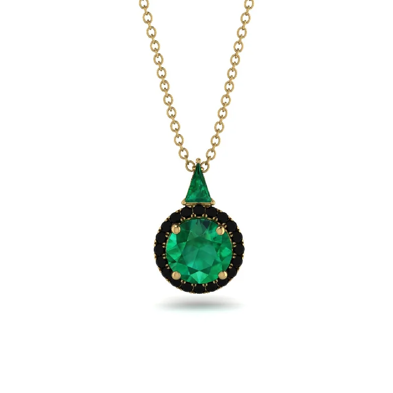 Hidden Halo Emerald Necklace - Joanna No. 34