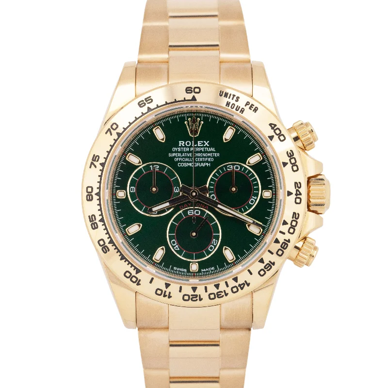 Trendy Watches For Women With Modern Design-MINT PAPERS Rolex Daytona GREEN JOHN MAYER DIAL 40mm 18K Gold Watch 116508 BOX