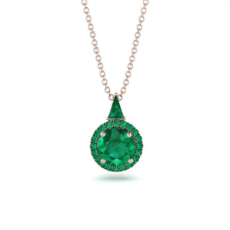 Hidden Halo Emerald Necklace - Joanna No. 20