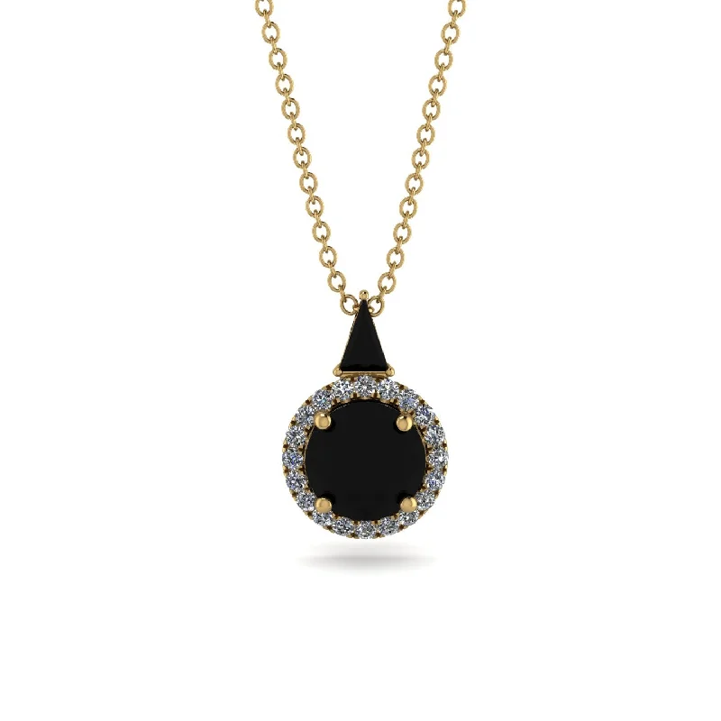 Hidden Halo Black Diamond Necklace - Joanna No. 7