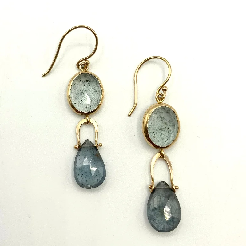 Fashionable Earrings For Young Women-Moss Aquamarine Dewdrops