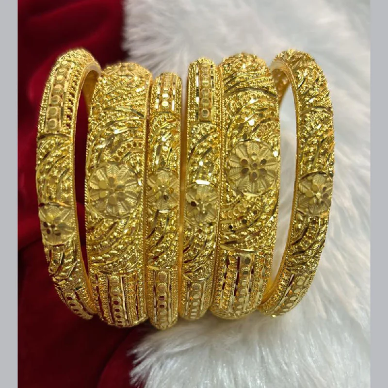 Elegant Clear Crystal Bangles For Subtle Sparkle-Pari Art Jewellery Forming Gold Bangles Set