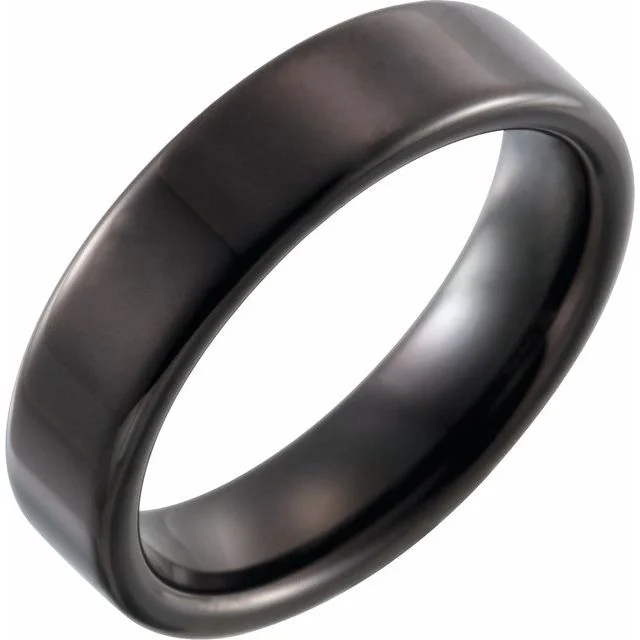 Elegant Engagement Rings For Memorable Proposals-Black PVD Tungsten 6 mm Flat Band