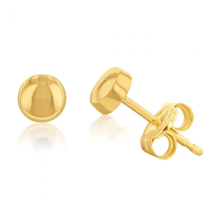 Sparkly Earrings For Glamourous Nights-9ct Yellow Gold Flat Stud Earrings