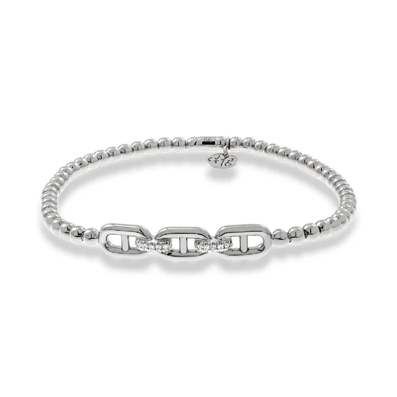 Timeless Diamond Tennis Bracelets For Special Occasions-Tresore Gold and Diamond Link Stretch Bracelet