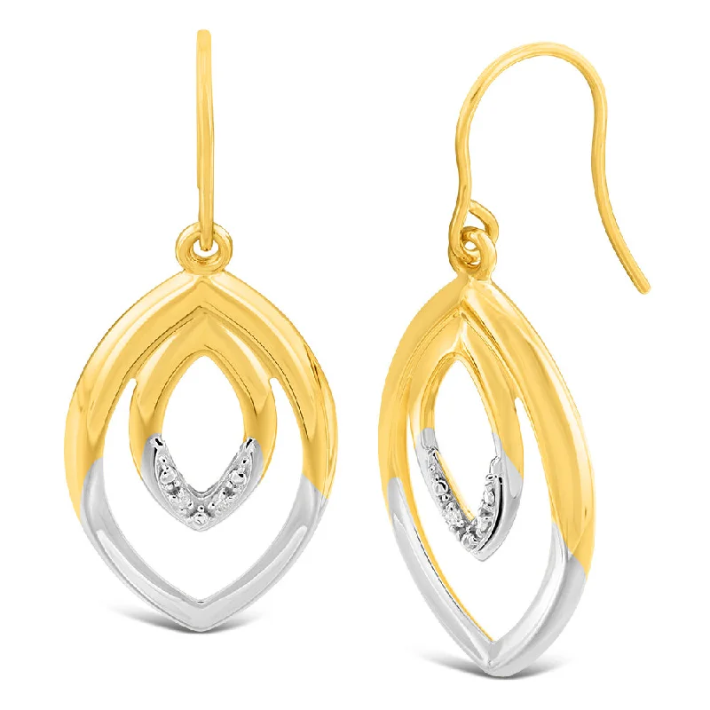 Edgy Earrings For Bold Fashionistas-9ct Yellow Gold Diamond Drop Earrings