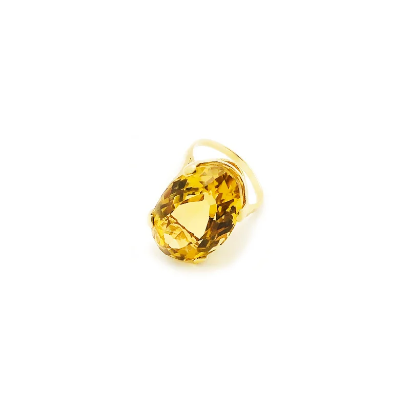 Minimalist Rings For Simple Yet Elegant Style-Oval Citrine Solitaire Ring (14K)