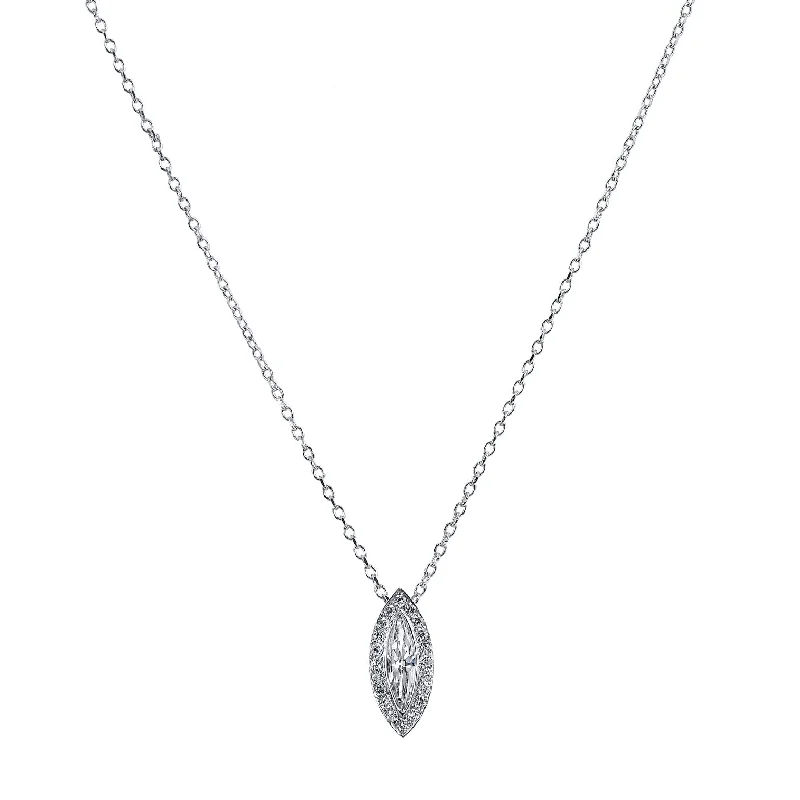 0.22 Carat Marquis Diamond Pendant Necklace