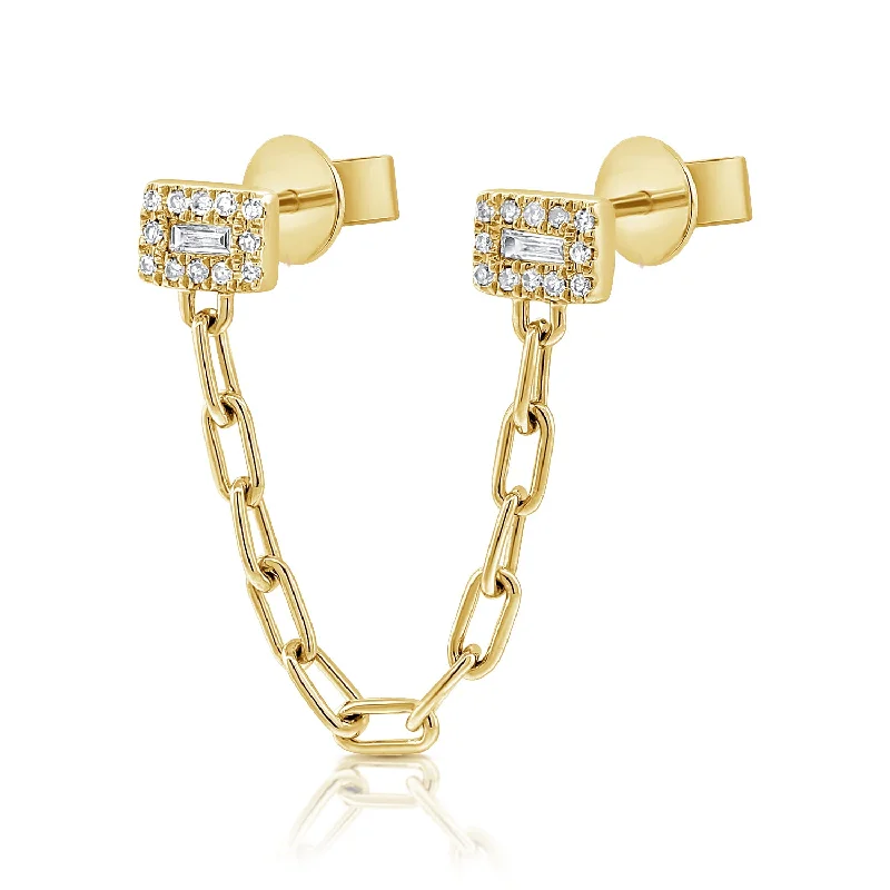 High Fashion Earrings For Stylish Women-OKGs Collection Fashion Trends Stud w/ Chain