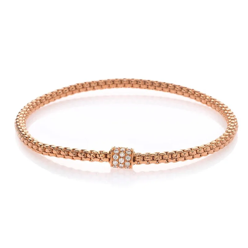 Elegant Crystal Bangle Bracelets For Special Occasions-Tresore Stretch Bracelet with Pave Diamonds