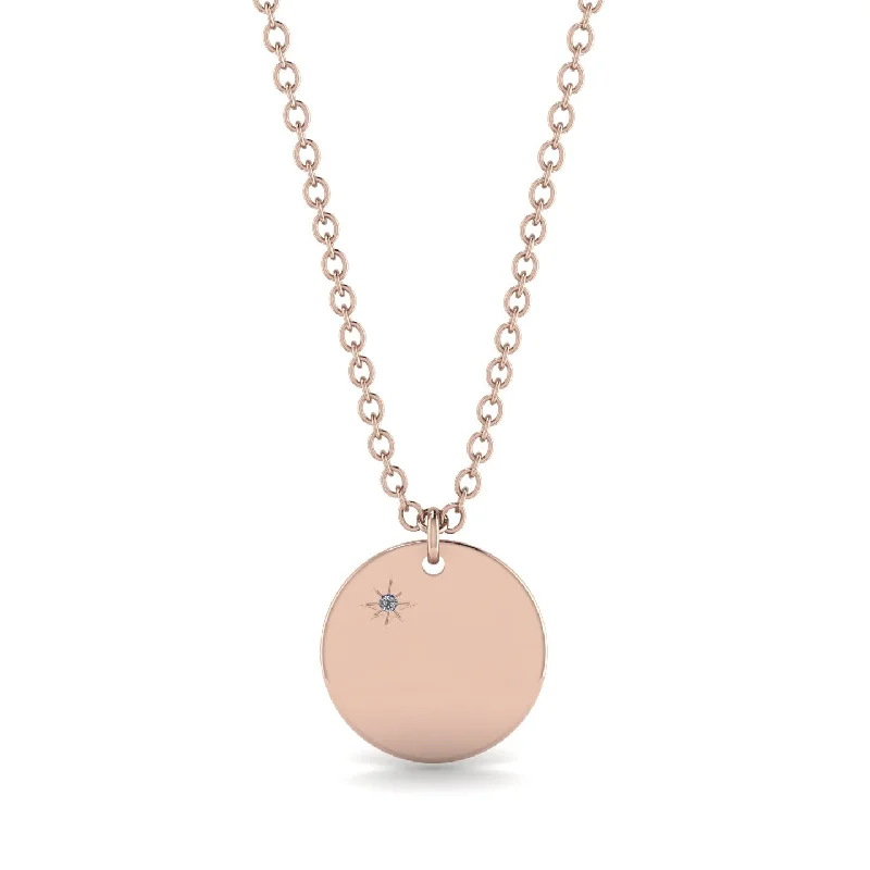 Diamond Gold Round Necklace - Ariella No. 2