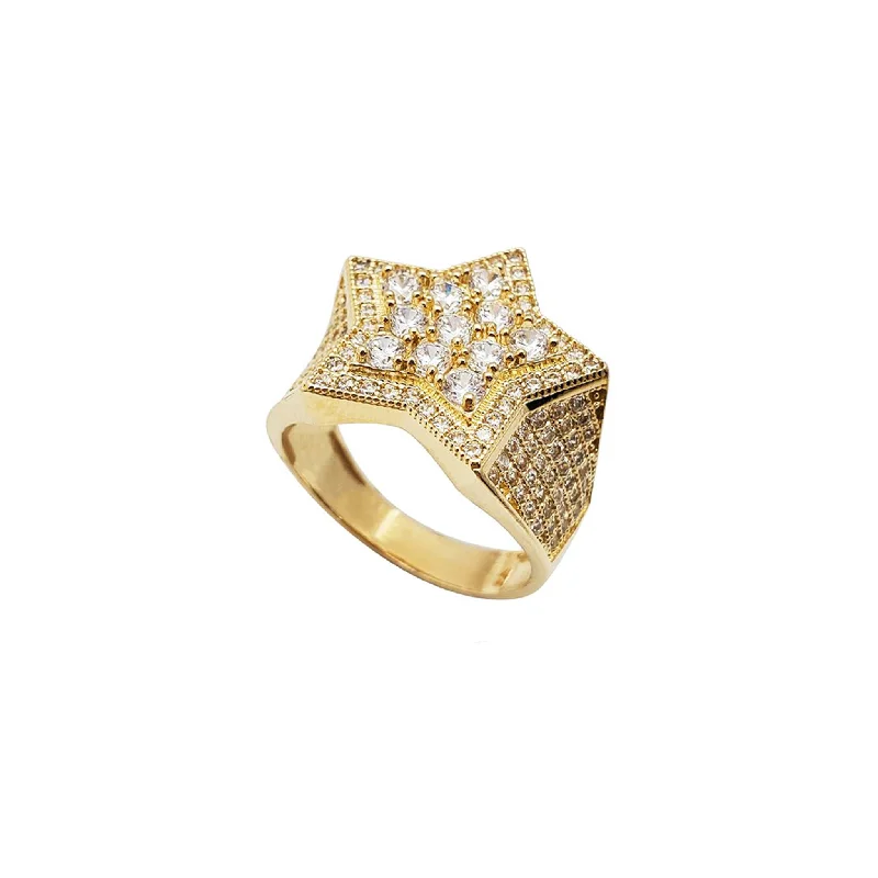 Stunning Cocktail Rings For Bold Glam-Iced-Out Permafrosted Star Ring (10K)