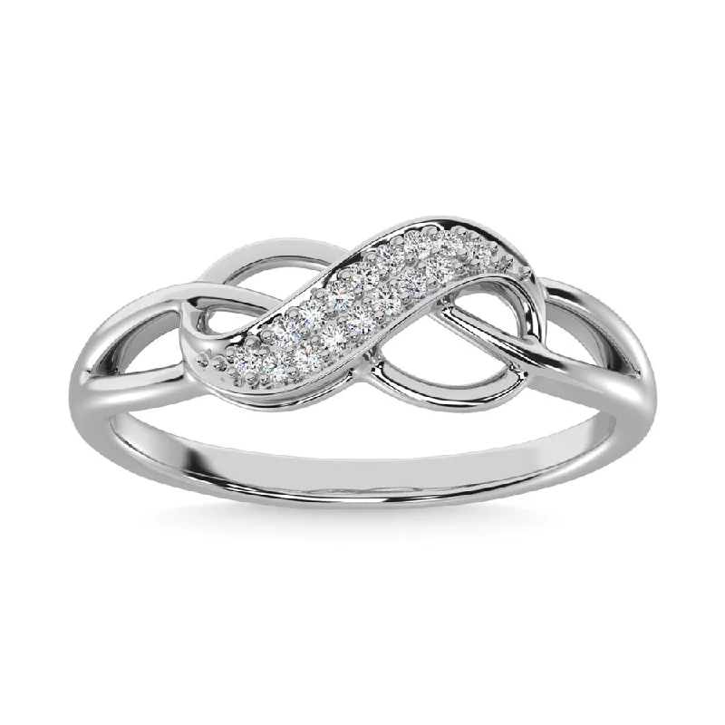 Stunning Custom Rings For Special Occasions-Sterling Silver Diamond 1/20 CTW Infinity Ring