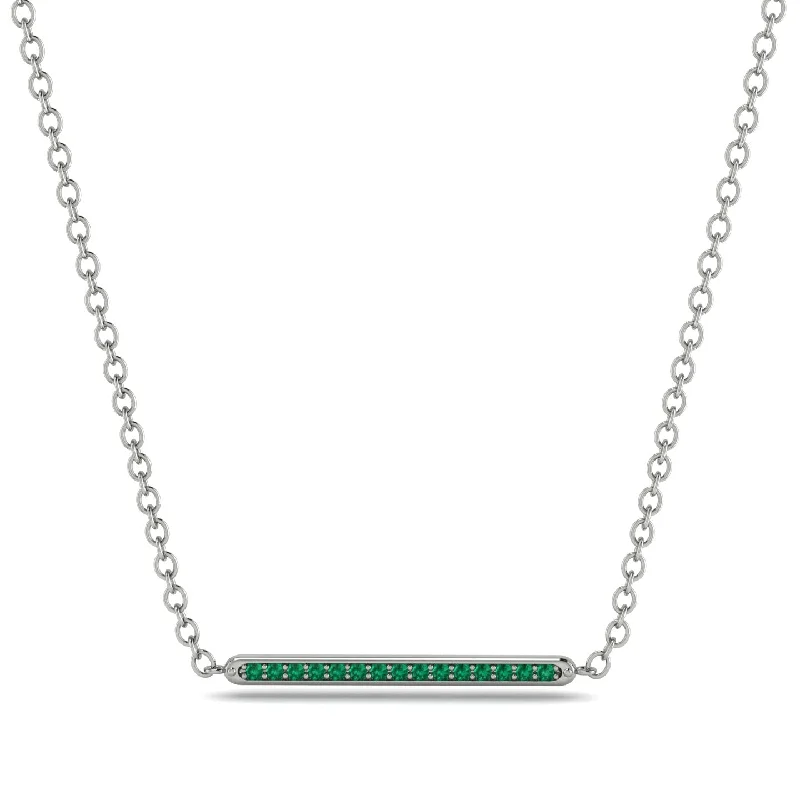 Channel Micro Pave Emerald Necklace - Nyla No. 6