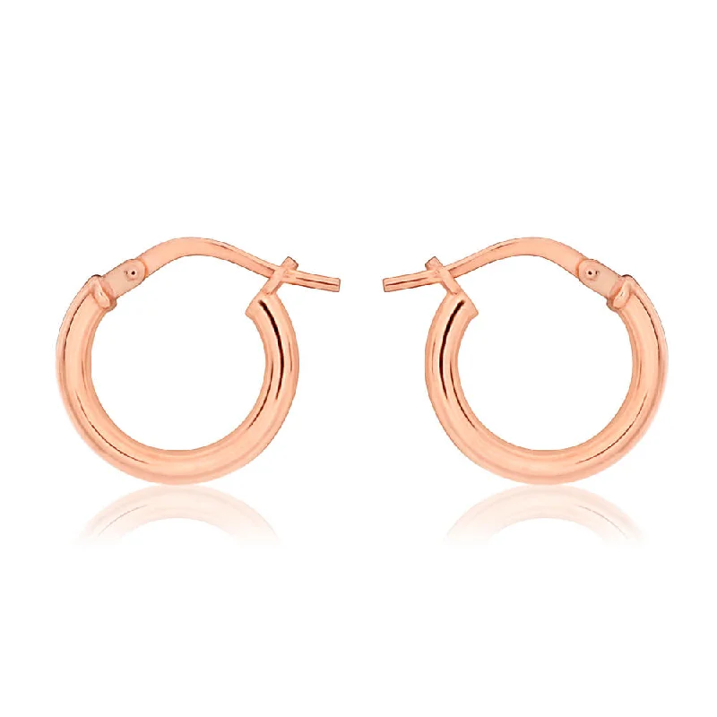 Designer Earrings For Luxury Lovers-9ct Rose Gold Silver Filled 10mm Hoop Earrings