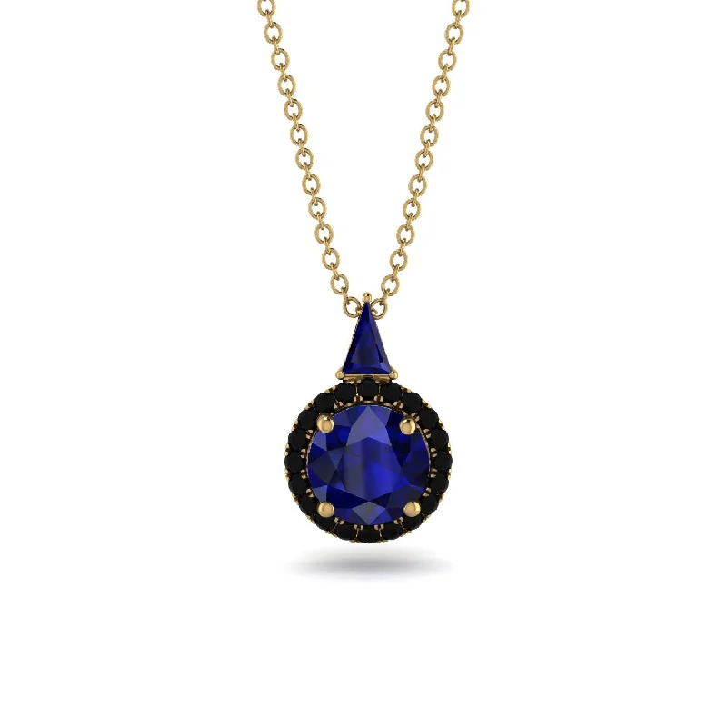 Hidden Halo Sapphire Necklace - Joanna No. 43