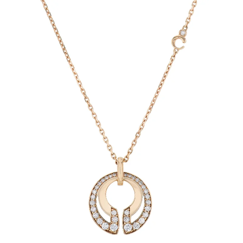 Rose Gold Diamond Pave Pendant Necklace