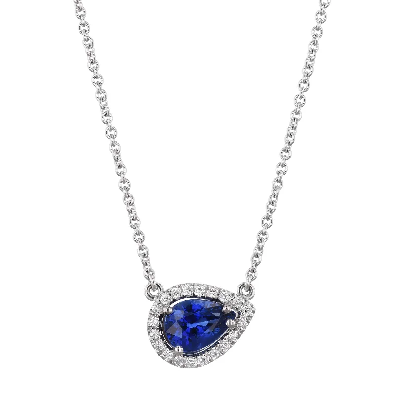 1.56 carat Royal Blue Madagascar Sapphire Pendant Necklace