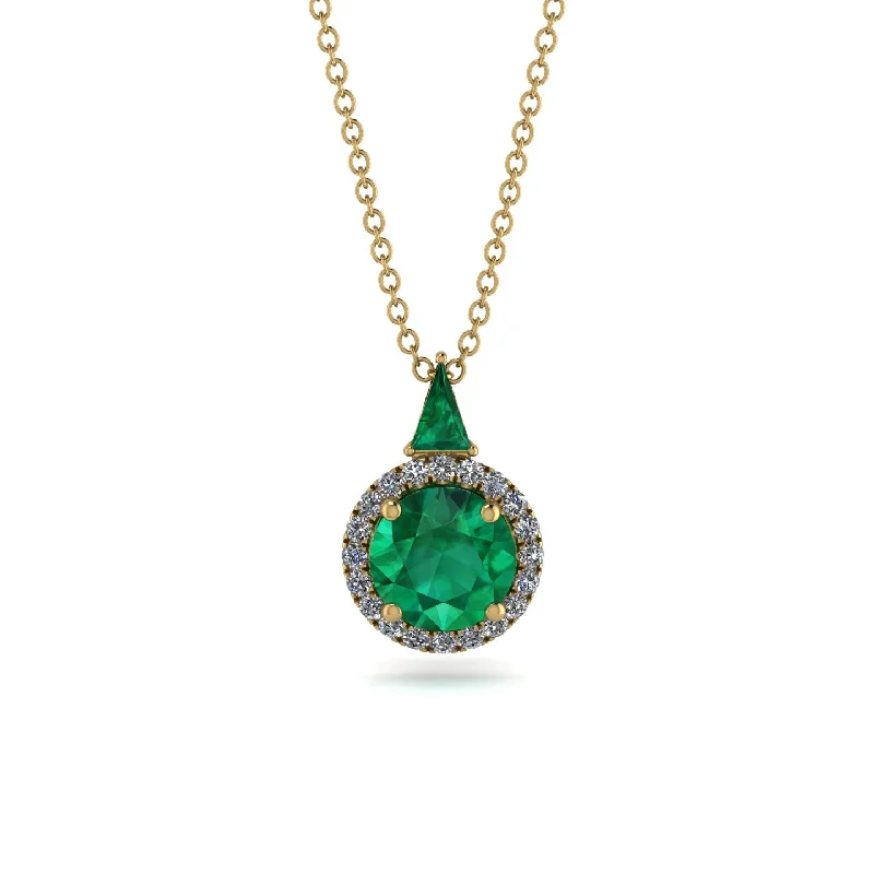 Hidden Halo Emerald Necklace - Joanna No. 4