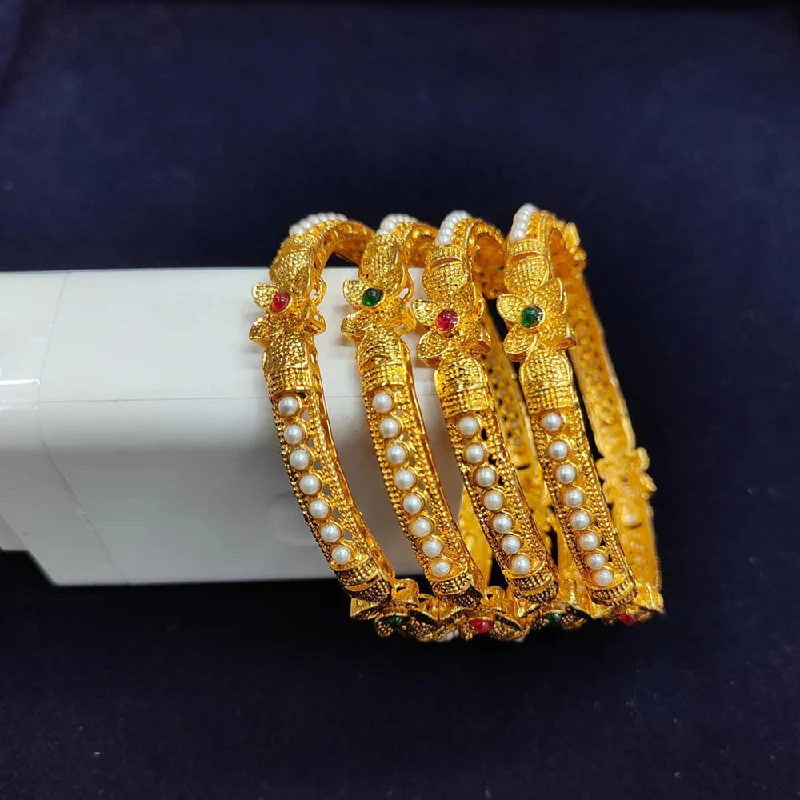 Luxury Diamond Bangles For Special Occasions-Pooja Bangles Gold Plated Bangle Set