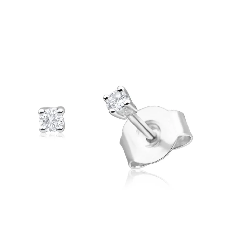 Gold Drop Earrings For Special Events-9ct White Gold 2 Opulent Diamond Stud Earrings