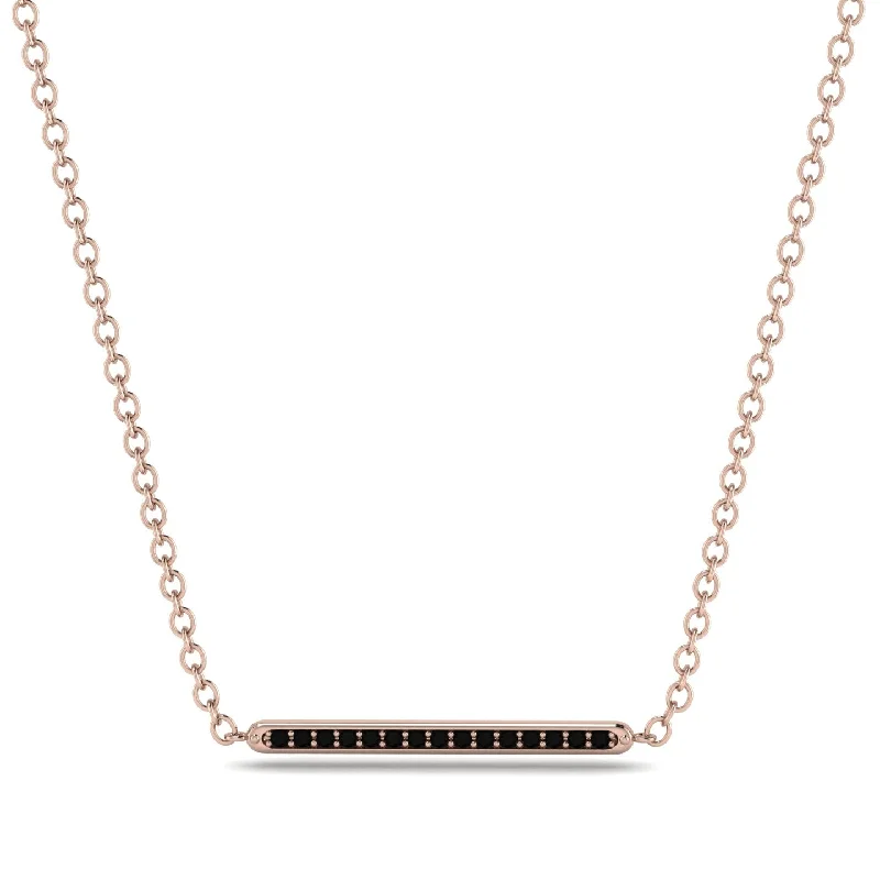 Channel Micro Pave Black Diamond Necklace - Nyla No. 8