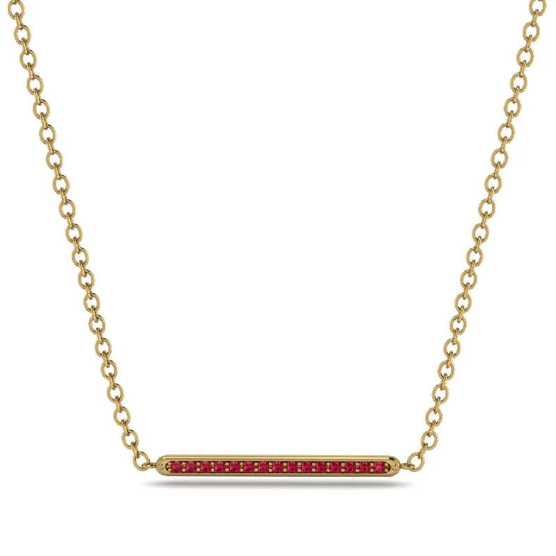 Channel Micro Pave Ruby Necklace - Nyla No. 10