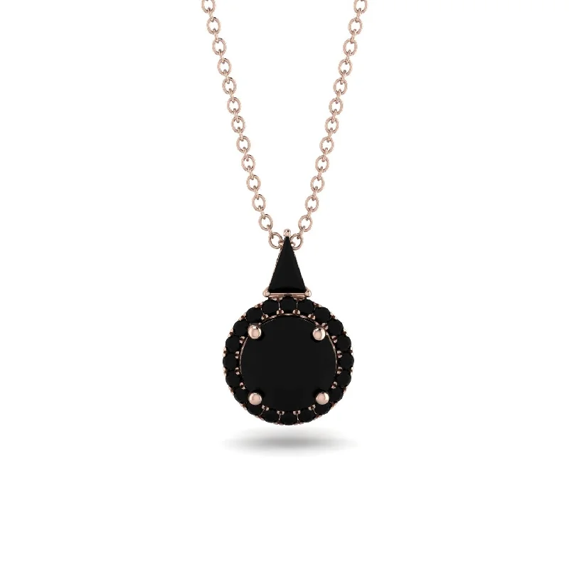 Hidden Halo Black Diamond Necklace - Joanna No. 38