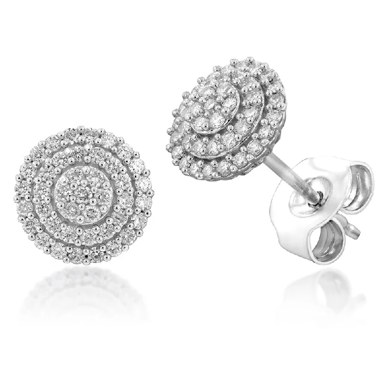 Lovely Hoop Earrings For Evening Wear-Luminesce Lab Grown 1/4 Carat Diamond Stud Earrings in Sterling Silver